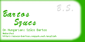 bartos szucs business card