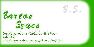 bartos szucs business card